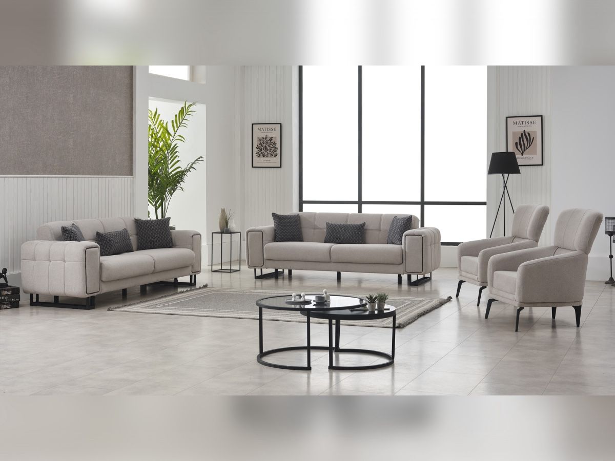 New 4 Pcs Turkish Sofa Set . 2 Sofas 2 Chairs