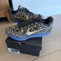 Nike Kobe 11 Elite Protro Low Mamba Day Black Metallic Gold IU4902-900 Size 13