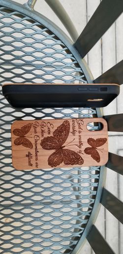 Butterfly With Verse Design Laser Engraved Wood Phone Case For IPhone And Samsung Galaxy