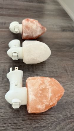 Himalayan Natural Salt Lamp Night Light Plug in, Set of 3
