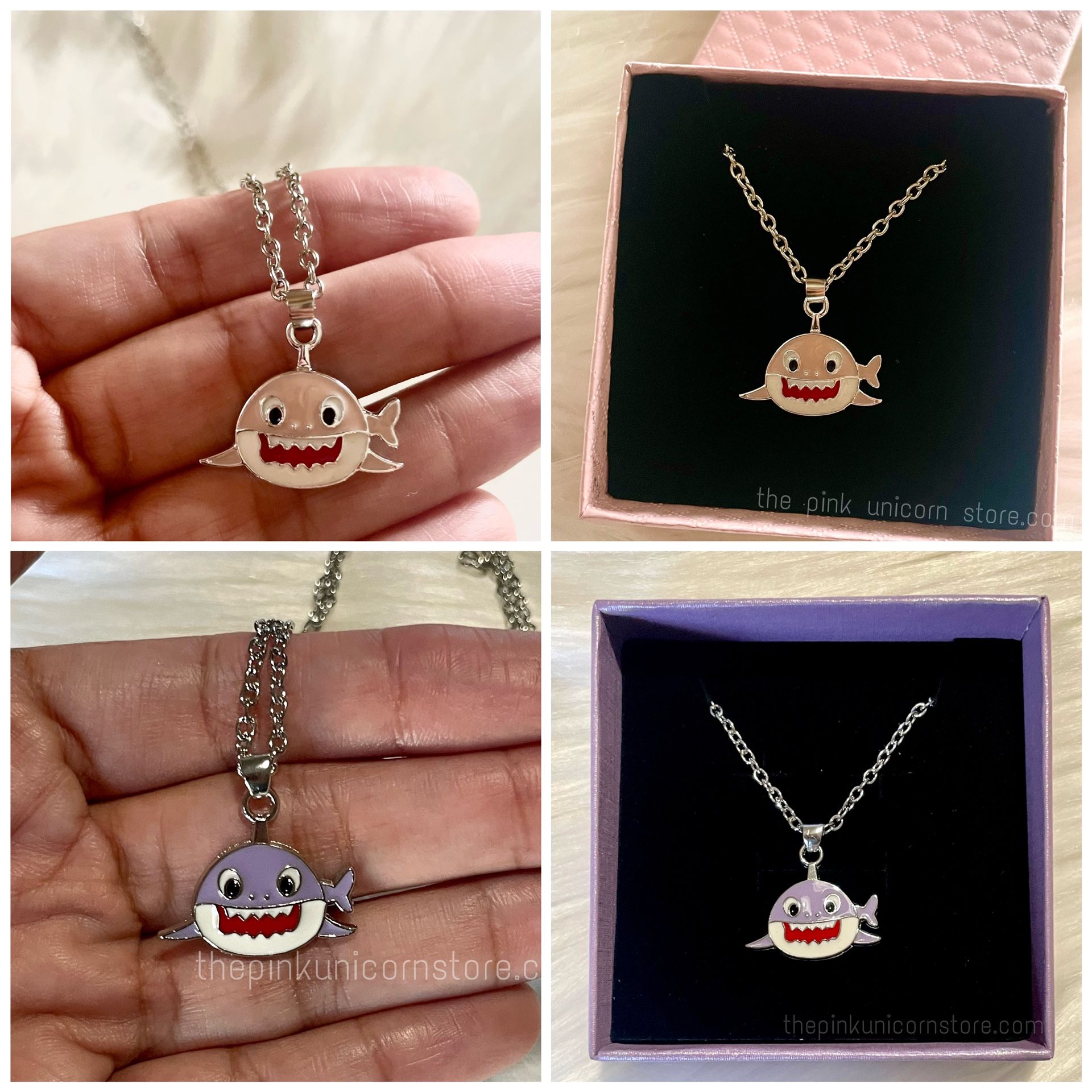 Brand New Gift Set Of 2 Grandma Shark & Mommy Shark Necklaces