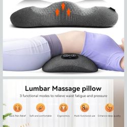 3-en-1 Electric Lumbar Support Pillow – Soporte, Masaje y Calor para Alivio de Dolor