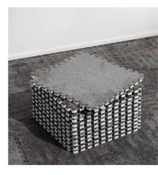 12 Pcs Shaggy Interlocking Foam Carpet Tiles