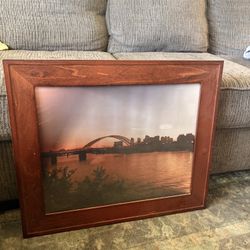 Framed photograph overlooking Cincinnati