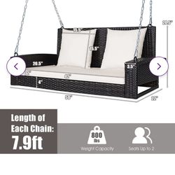 Costway Porch Swing 2 People New Outdoor House Outside