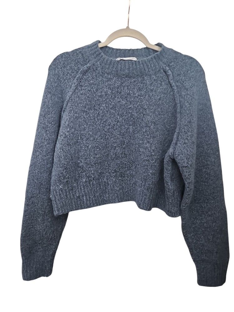 ZARA Alpaca Wool Blend Cropped Sweater Size Medium