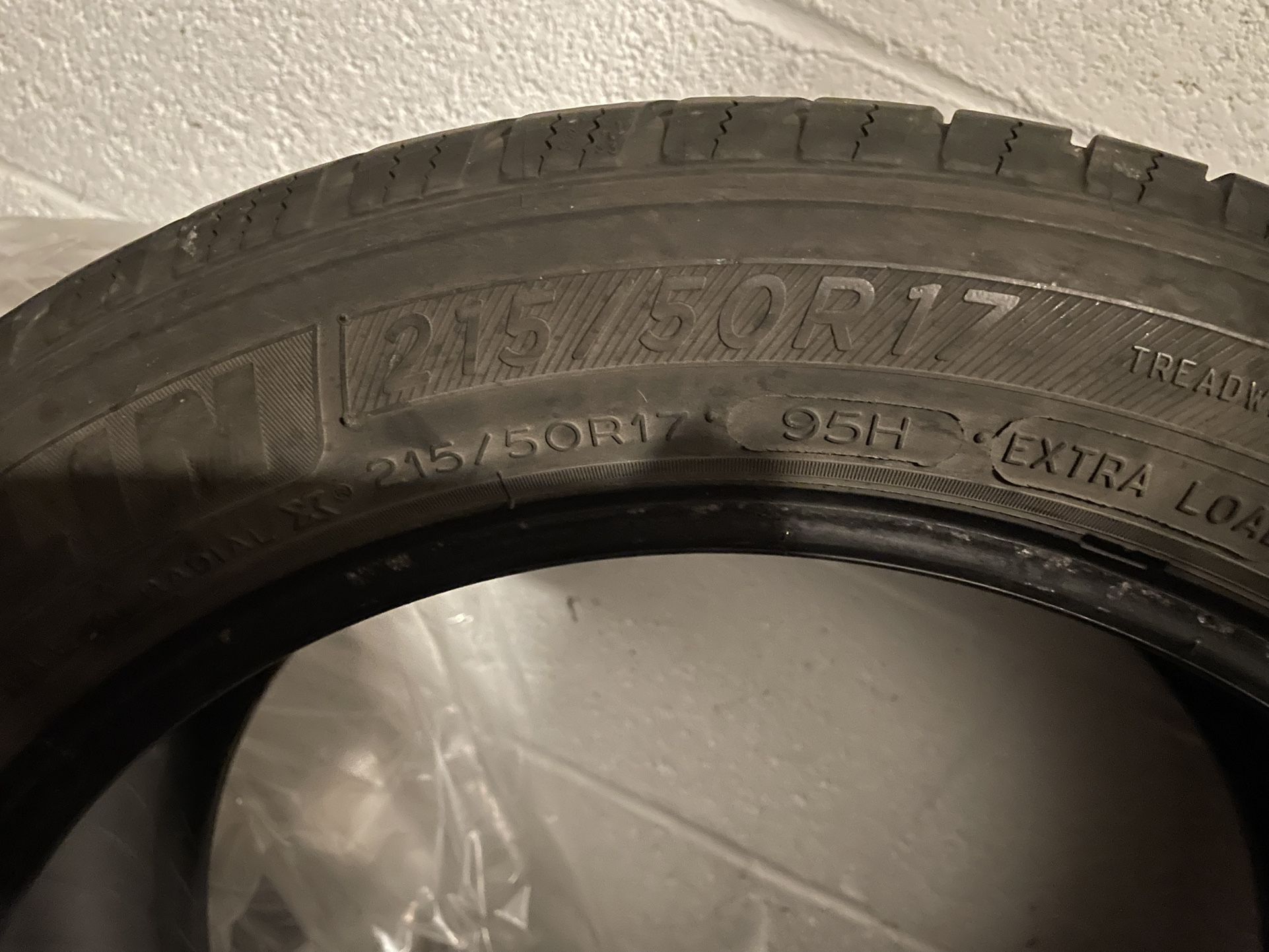 215/50R17 Michellin Defender LTX All Season Tires, Set Of Two, Light Wear