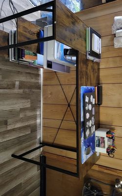 47 Inches L Shaped Desk, Computer Desk with Reversible Storage Shelves, for Gaming Corner Home Offic