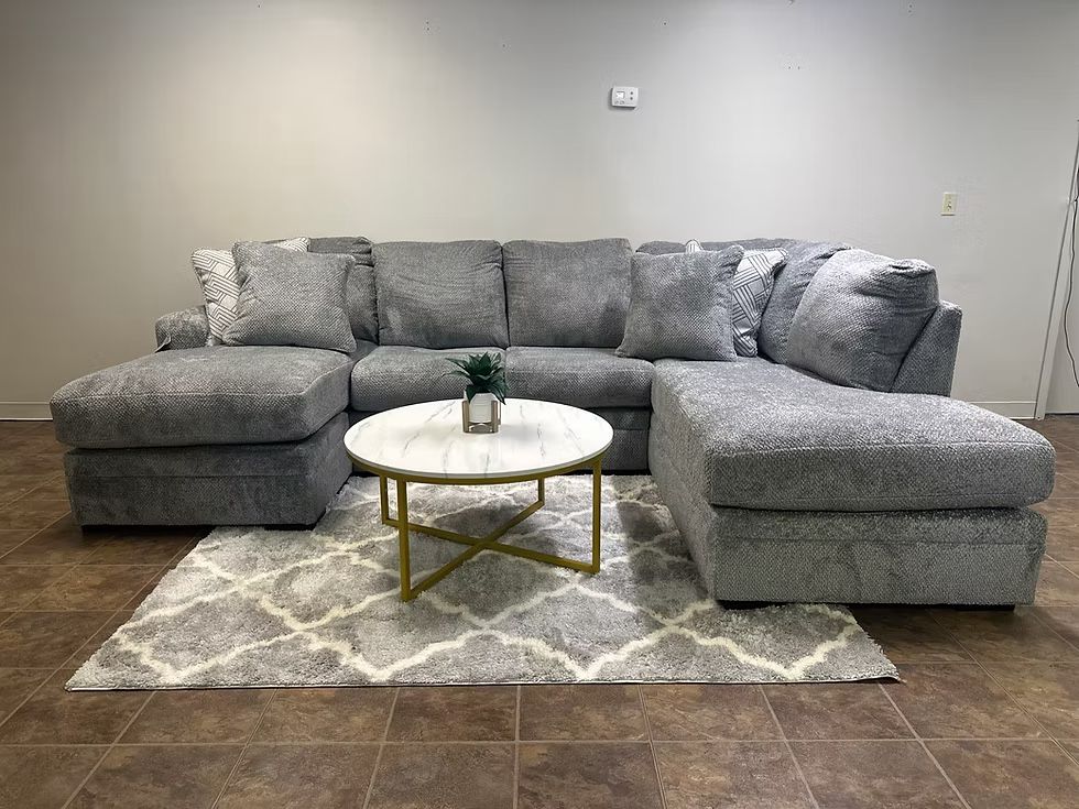 Beautiful Gray U Shape Sectional With Chaise