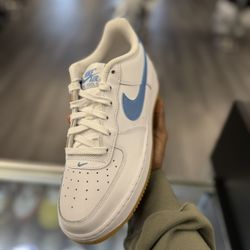 7Y | PADS | 2024 Nike Air Force 1 Low White Gum Light Brown Blue Beyond 