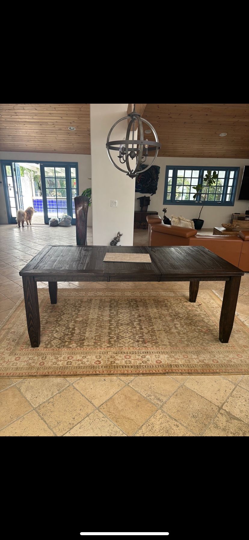 Dark Wood Rectangle Dining Table