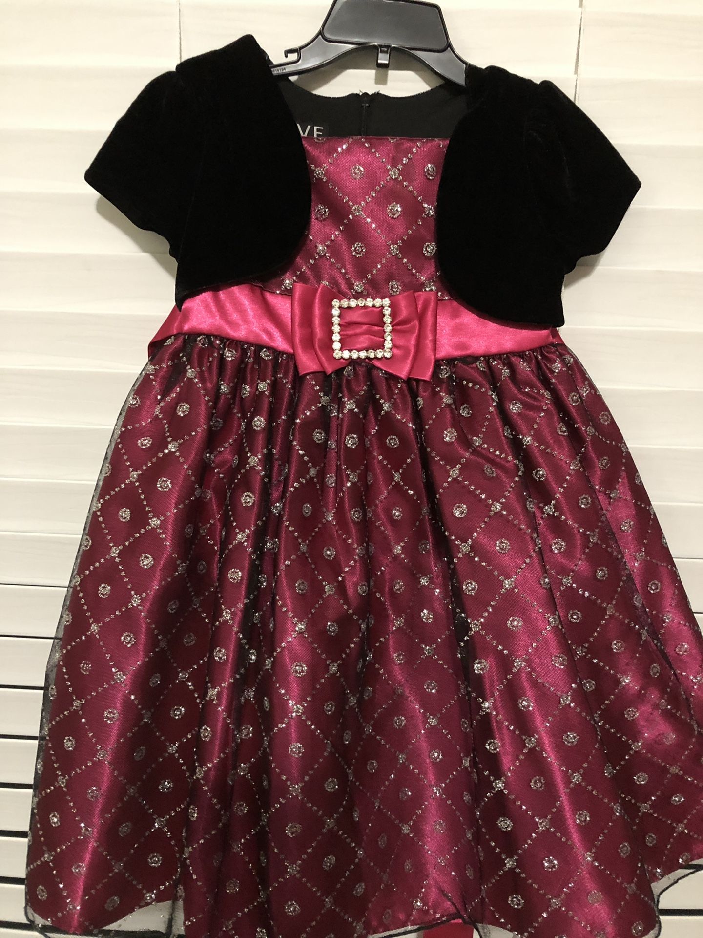 Christmas dress or holiday dress pink and black