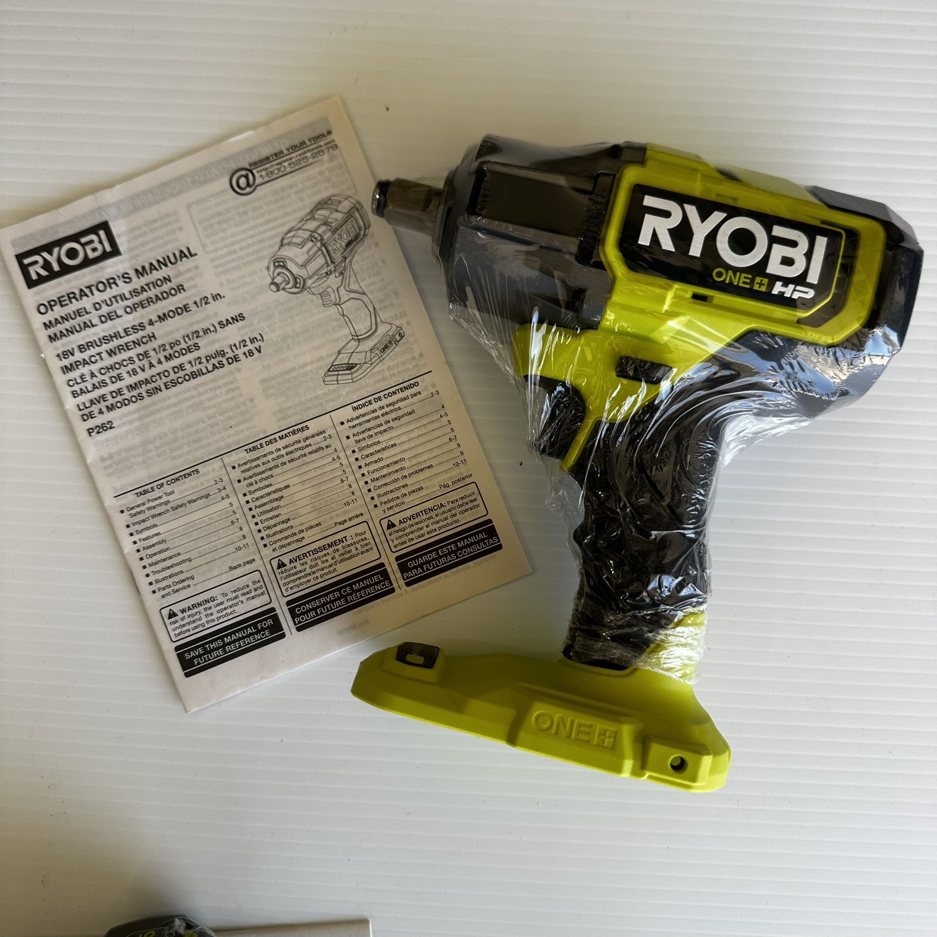 RYOBI ONE+ HP 18V Brushless Cordless 4-Mode 1/2 in. Impact Wrench (Tool Only)