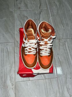 Nike High-Top Sneakers Orange Satin