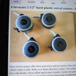 2 1/2 Inch Hard Plastic Swivel Castors