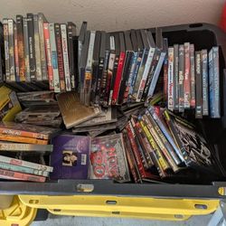 Box Of DvD's And CD's For Sale 