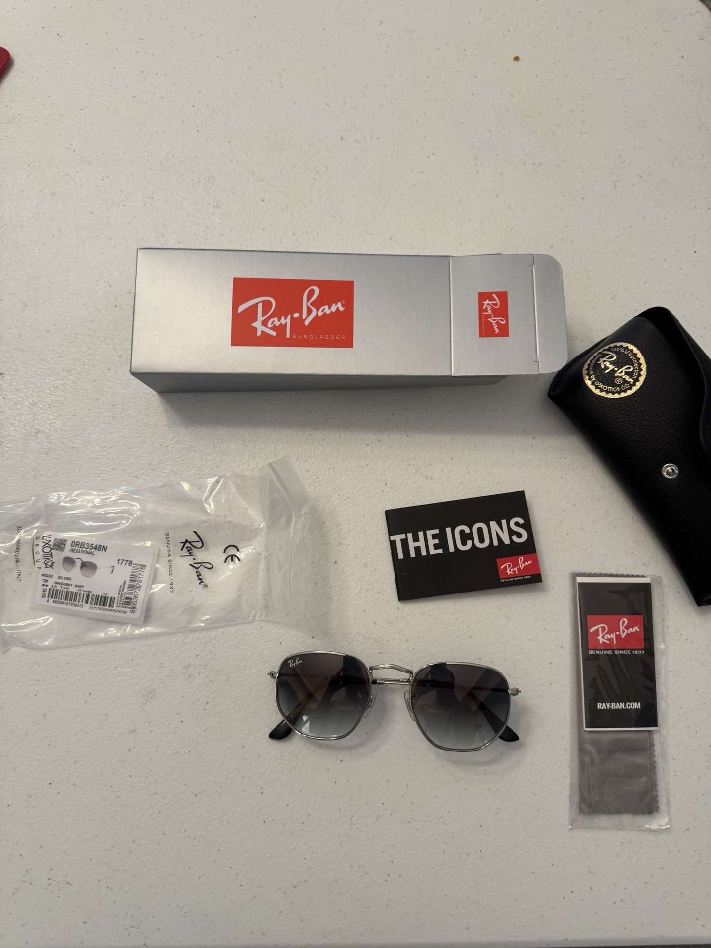 Rayban Silver Hexagonal Sunglasses