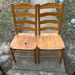 2 Wooden Chairs
