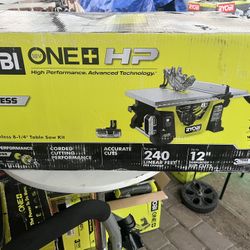 RYOBI ONE+ HP 18V Brushless Cordless 8-1/4 in. Compact Portable Jobsite Table Saw Kit with (2) 4.0 Ah Batteries and Charger