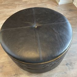 Uttermost Round Storage Ottoman 