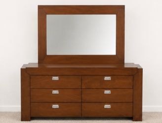 Modern 6 Drawer Dresser with Mirror