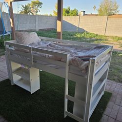 Kids Low Loft Twin Bed Including Mattress 