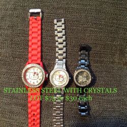 Hello Kitty Watches Swarovski Crystal Bezel $30 EACH OR $75 BUNDLE