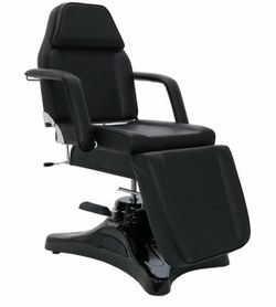 Hydraulic Adjustable Facial Chair with One Free Stool (Black)