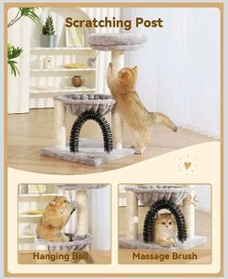 Hoopet Multi-Level Cat Tree with Scratching Post and Massage Brush ( Brand New, In Box ) For $25
