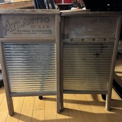 Two Wash Boards, Top Notch, National Washboard Company 510 Atlantic National Wash Board, National Wash Board Company 862. Price Is For Both.