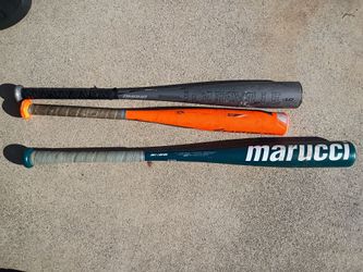 3-Bat Baseball Lot - Marucci BBCOR, Louisville USA, Easton T-Ball