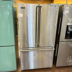 Viking 36 inch wide stainless steel refrigerator counter depth