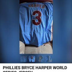 PHILLIES BRYCE HARPER AND REALMUTO WS BLUE JERSEYS