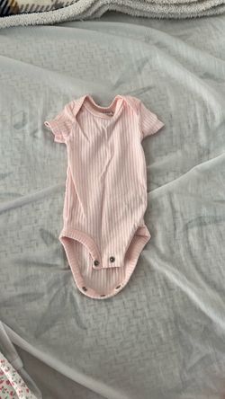 Newborn Carter's Pink Ribbed Baby Onesie
