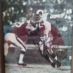 Deacon Jones Signed Framed Photo