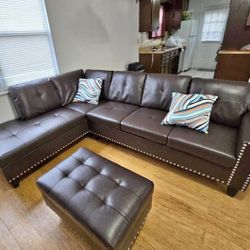 BRAND NEW SECTIONAL COUCH WITH OTTOMAN INCLUDED