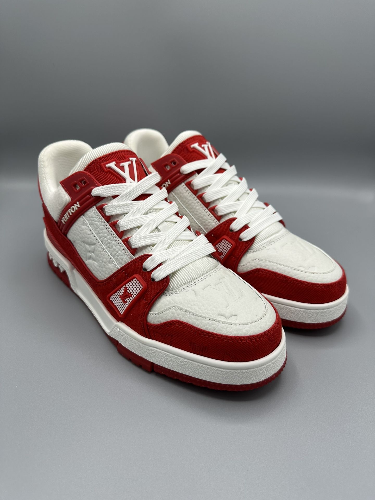 Louis Vuitton Trainer Low White Red Sizes: (7  11) ✅ Text me if you’re interested 🚨✅