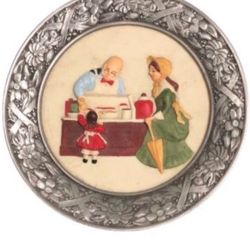 Beautiful 3D Vintage SEBASTION MINIATURES 3 DIMENSIONAL COLLECTOR PLATE "THE CANDY STORE" BY PRESCOTT W. BASTON 1979 