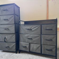 Free - fabric storage dressers with metal frames - Both Must Be Picked  Up
