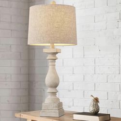 BOBOMOMO 20" Table Lamp Set of 2 for Bedroom Living Room Vintage Rustic - color Antique grey (1 Lamp