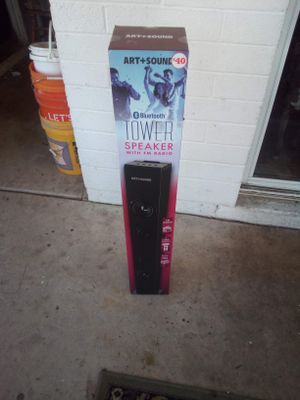 Photo BRAND NEW IN THE BOX SEALED BLUETOOTH SPEAKER TOWER WITH FM RADIO ONLY ASKING $35 firm $5 less than I paid for it