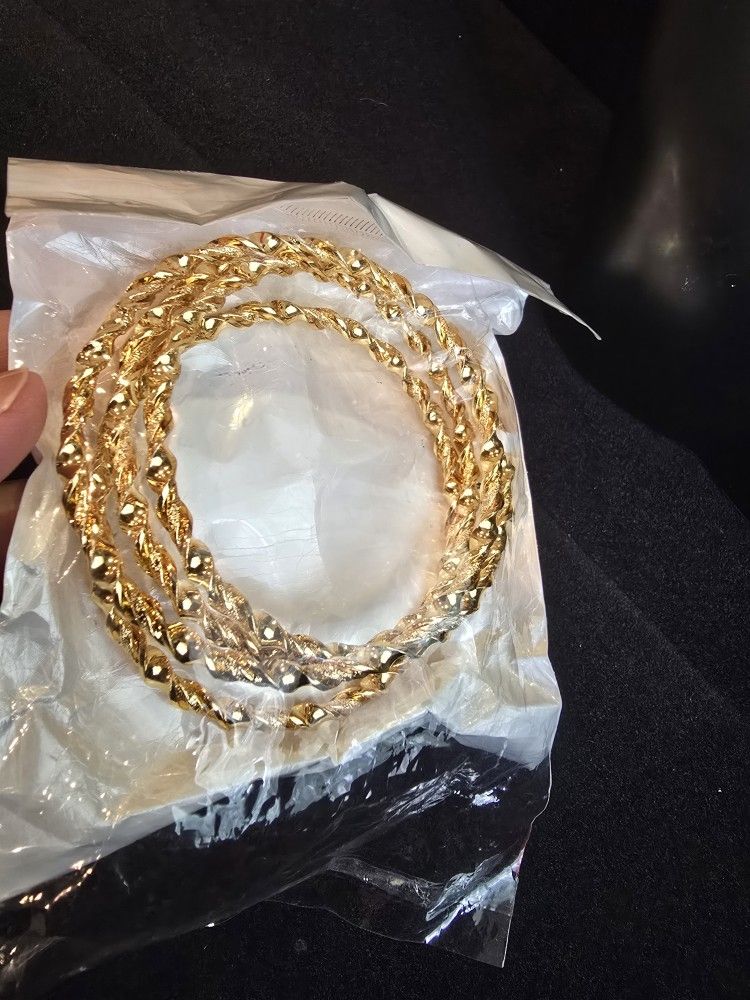 21k Gold Plated Bangels Set