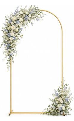 8 FT Wedding Arch Backdrop Stand, Stable Heavy Duty Metal Wedding Arch Frame for Ceremony, Reinforced Balloon Arch Stand for Birthday Party & Baby Sho
