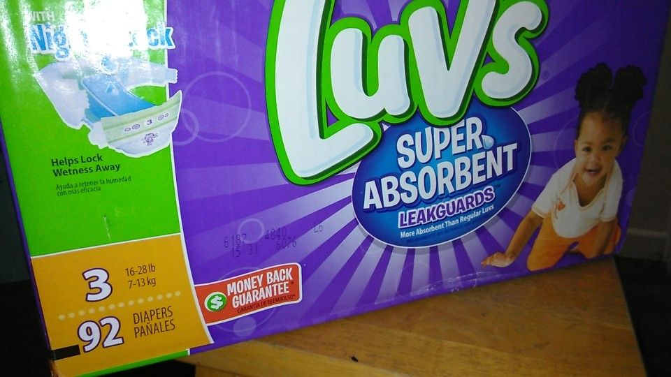 LUVS DIAPERS SIZE 3 92 COUNT