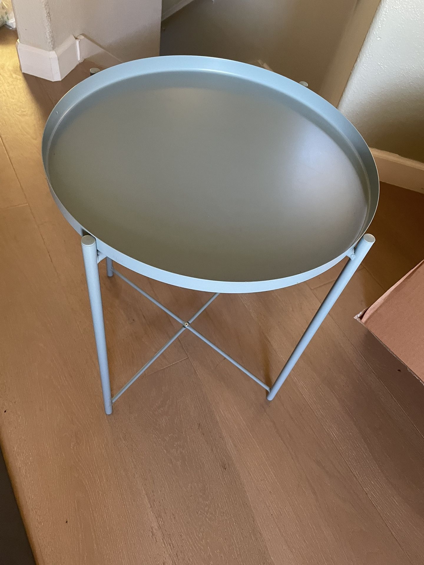 ⸻ Title: IKEA GLADOM Side Table – Light Blue, Removable Tray