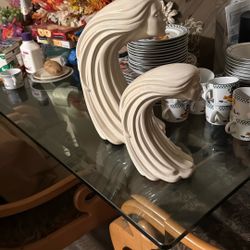 Couple Nice Sculptures Look Good Anywhere In Garden Or Anywhere Asking For Best Offer 20 Bucks Give Me Offer.