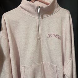 Pink quarter zip glitter zip up- Size L