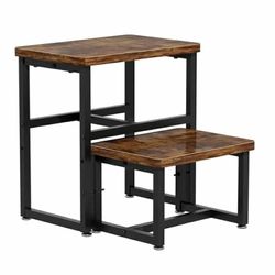 6662: New Toddler 2 Step Stool, Kids Wooden 2 Step Stools for Bathroom, Kitchen, Bedroom and Living Room, Heavy Duty Tall Stepping Stool for High Beds