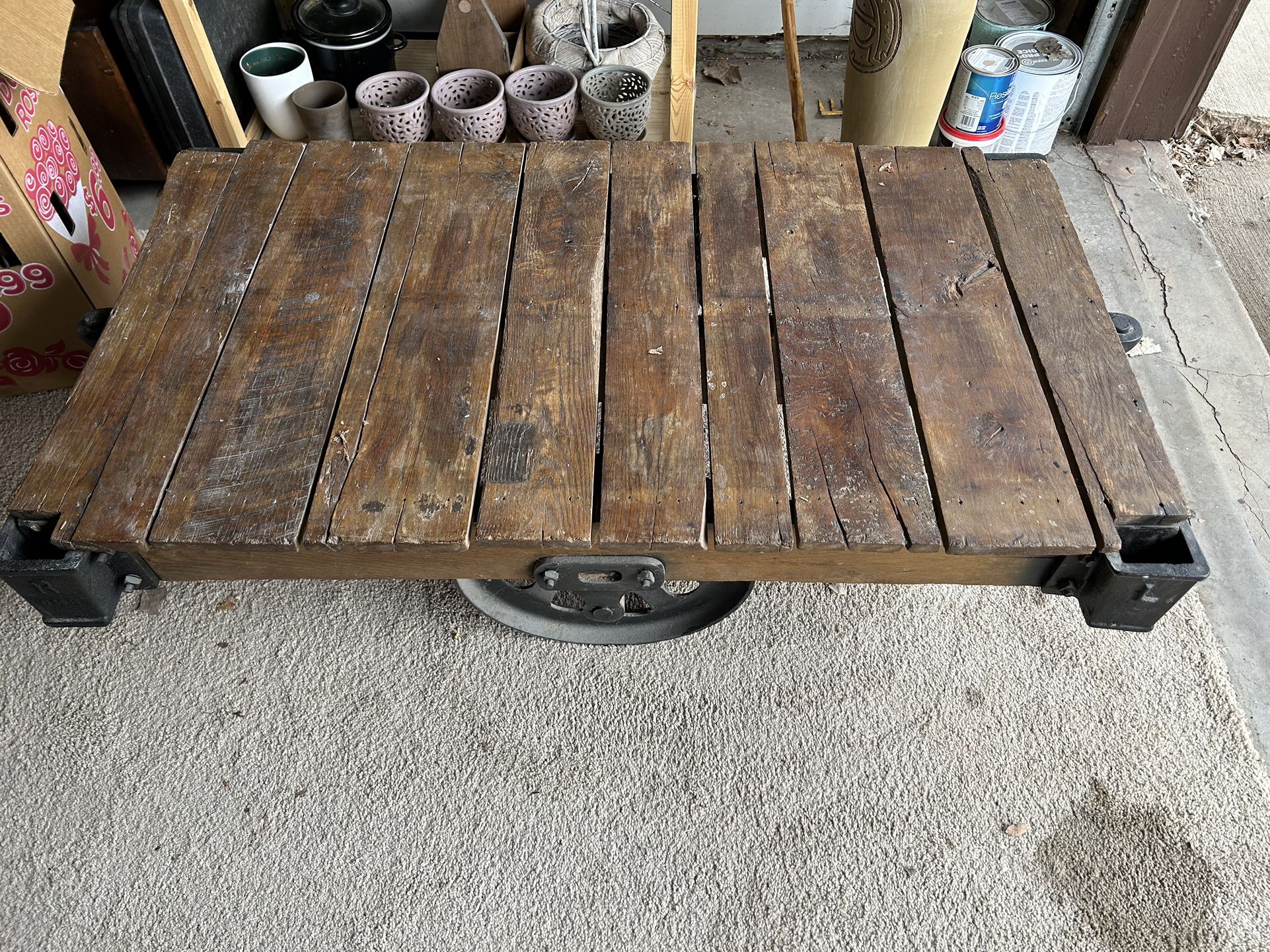 Antique Furniture Cart Coffee Table