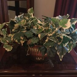 Artificial Plant in brass planter